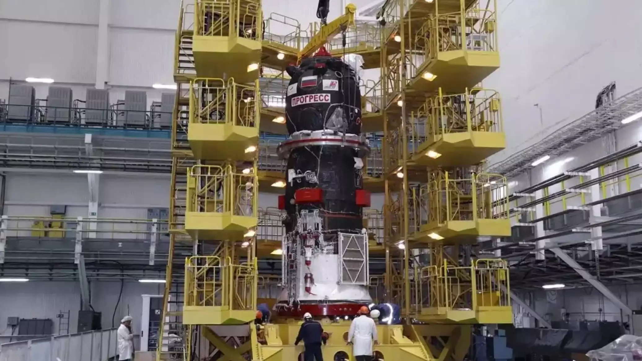 Progress MS-36 spacecraft installed at Baikonur