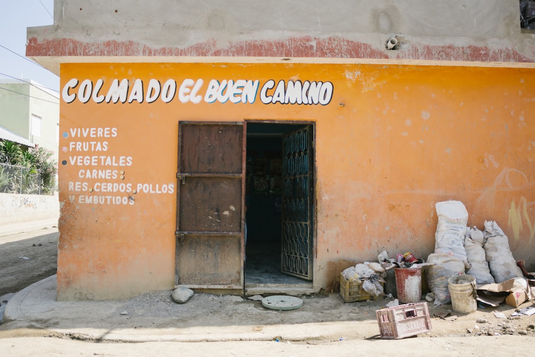 A small grocery store with an open doorway.