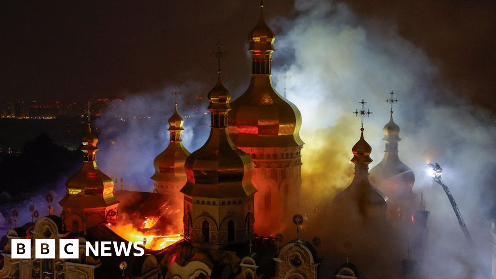 Russian strikes kill nine in Ukraine and damage historic cathedral