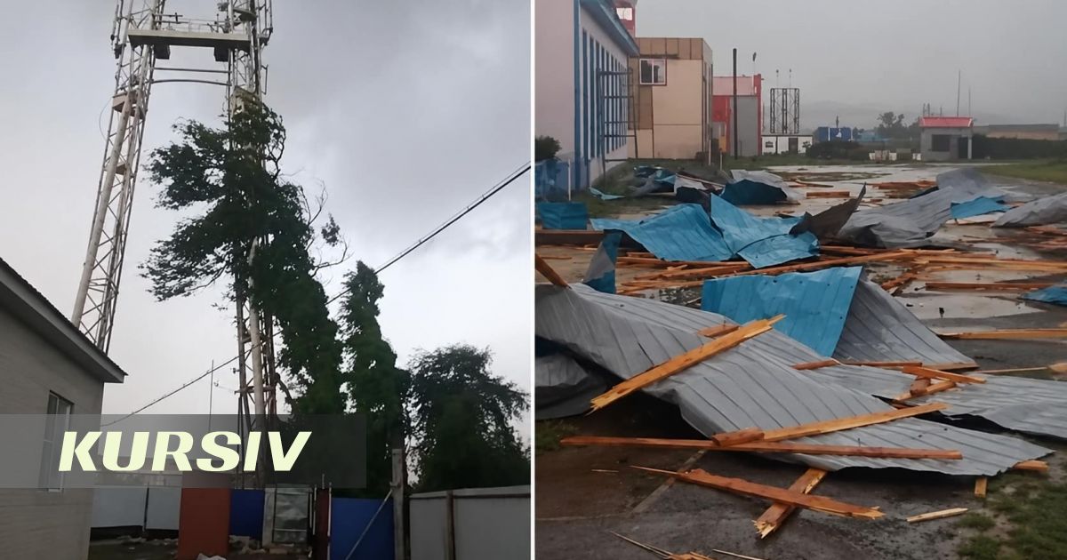 В Актюбинской области вышка связи рухнула на магазин: пострадали три человека