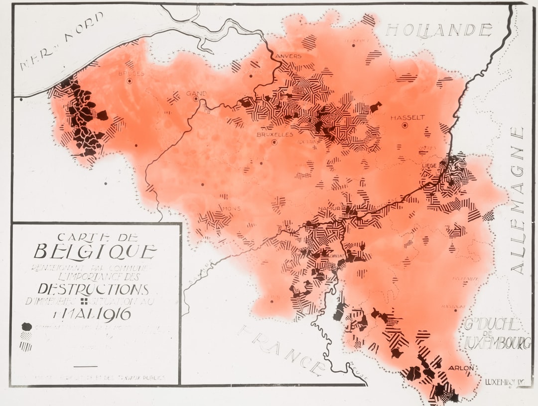 Map of belgium showing destruction in 1916