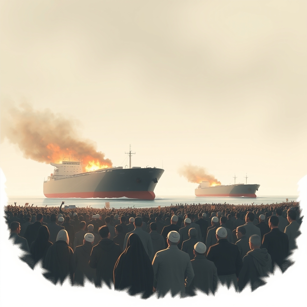Tankers hit in Hormuz as millions mourn Iran's Khamenei