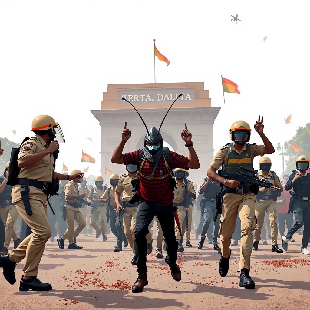 India's youth-led 'cockroach movement' clashes with police in New Delhi