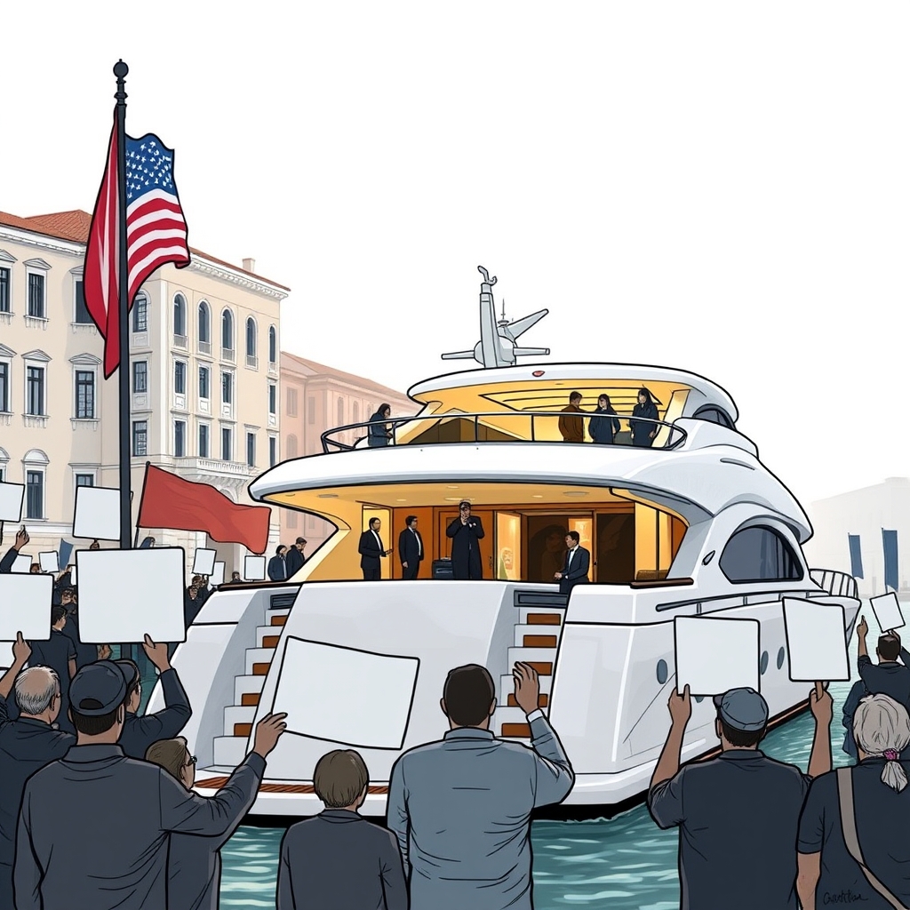 Venice protests greet U.S. Ambassador Fertitta's arrival on superyacht