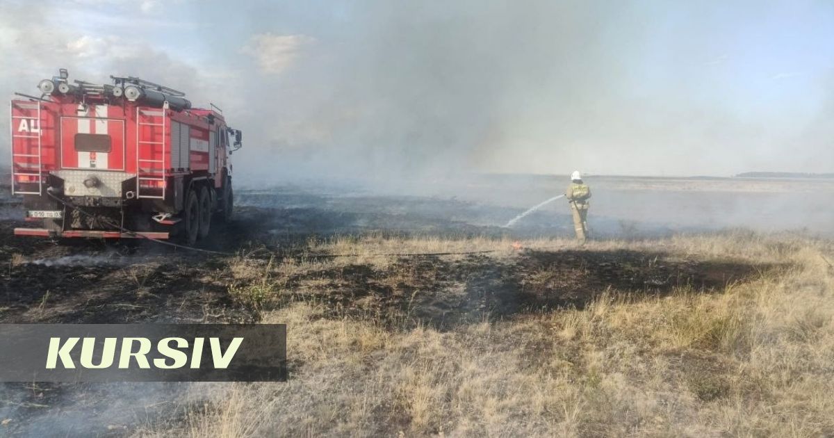 Ақмола облысында 67 га құрғақ шөп өртенді