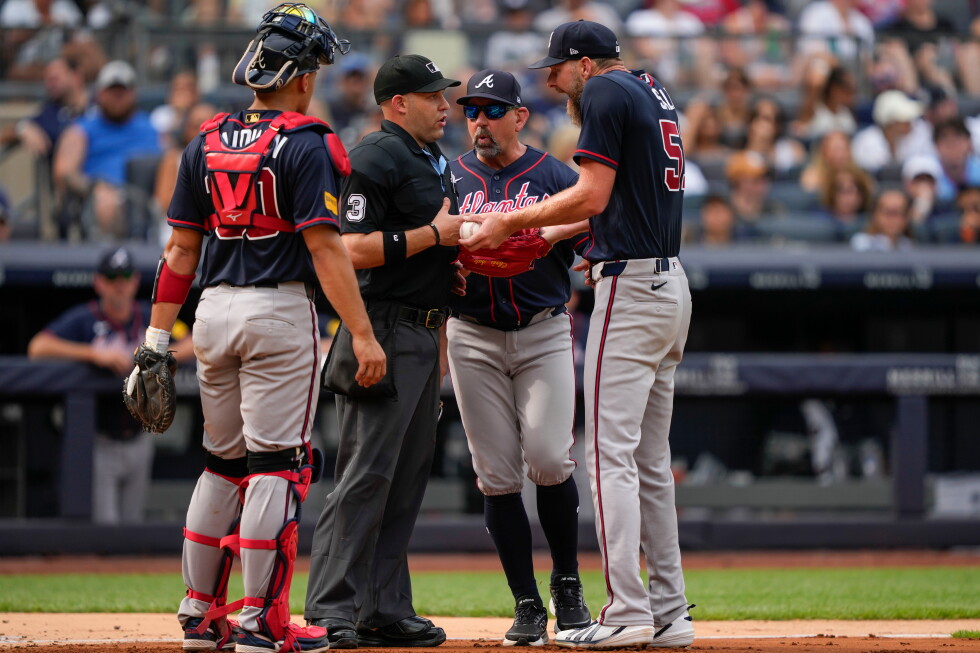 Braves ace Chris Sale ejected before start of game against Yankees