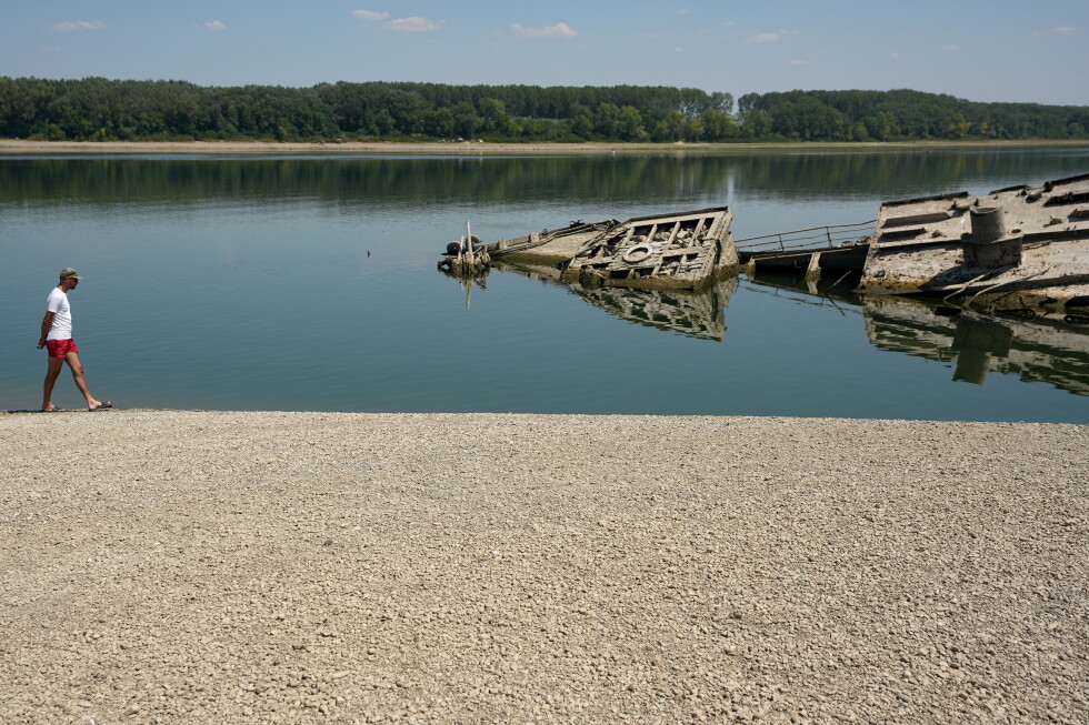 Danube River drought exposes WWII German warships