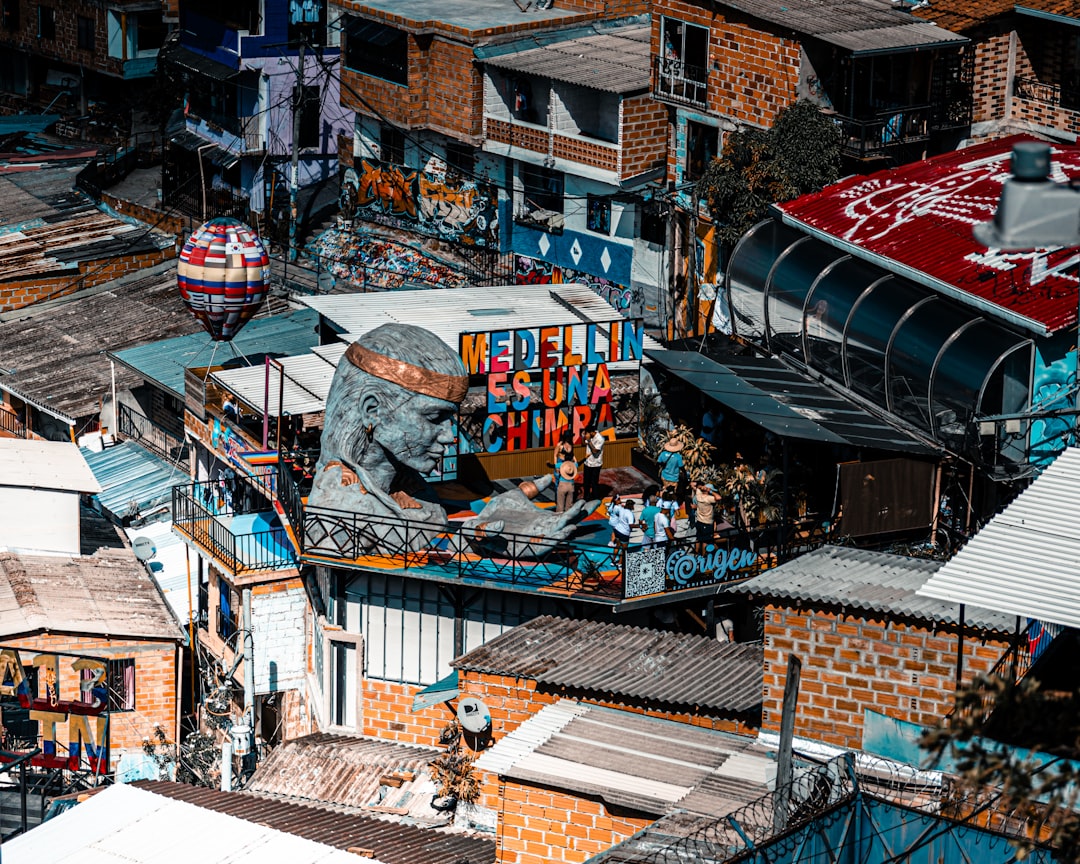 An aerial view of a city with lots of buildings