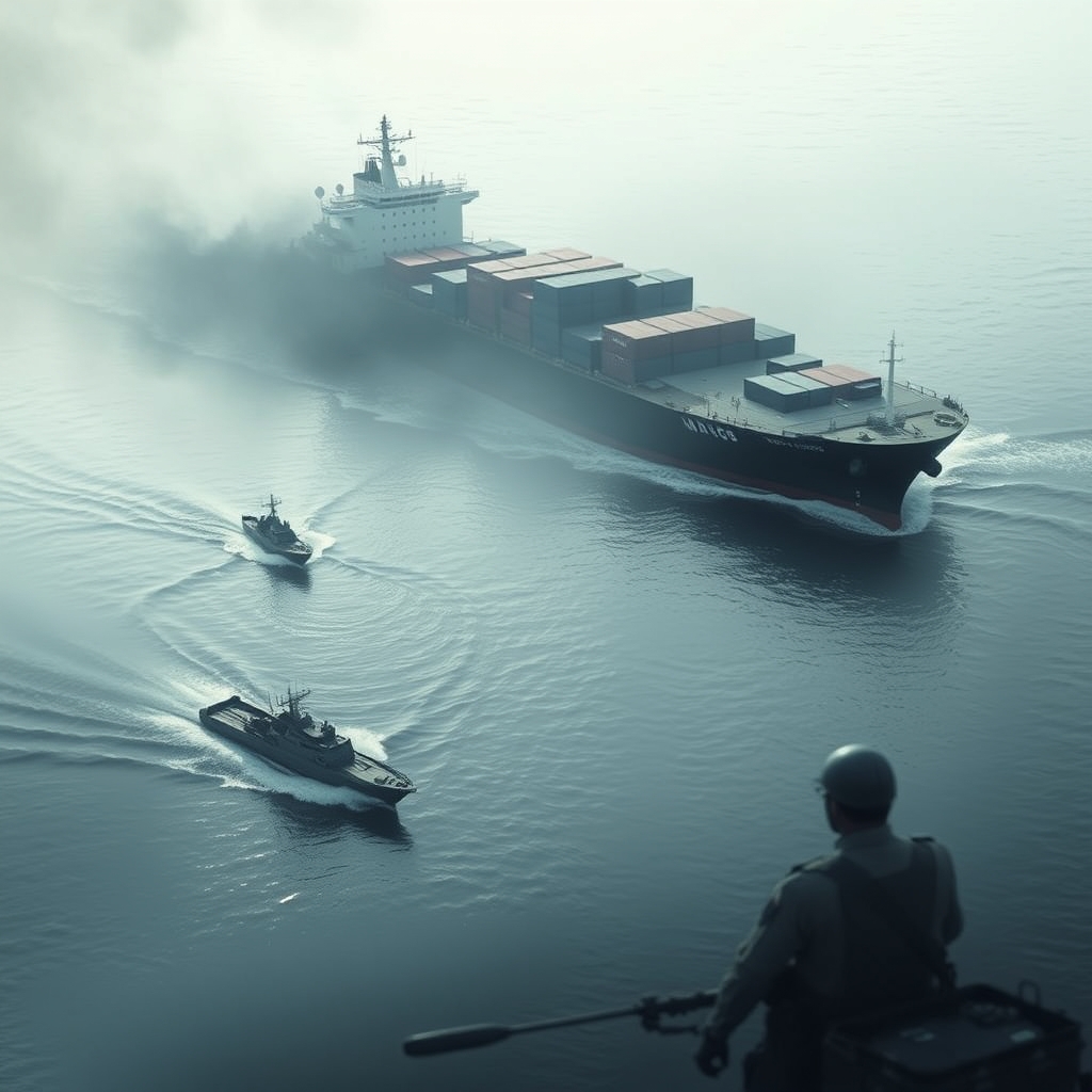 UKMTO reports incident involving container ship and military forces in Gulf of O