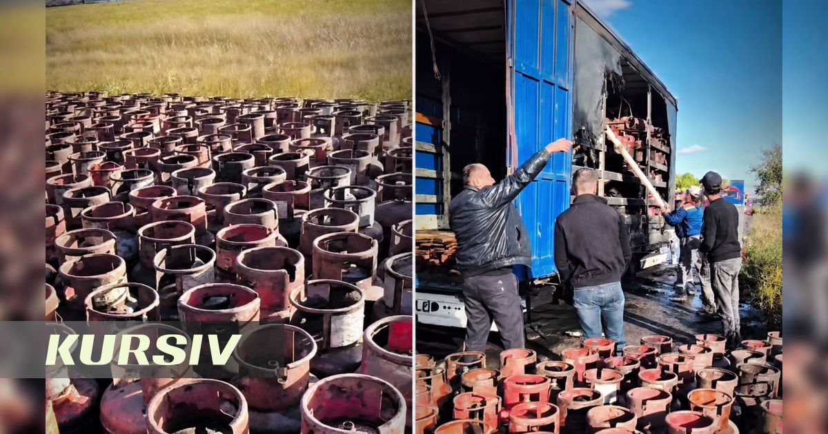 Trailer with 400 gas cylinders catches fire in Kostanay