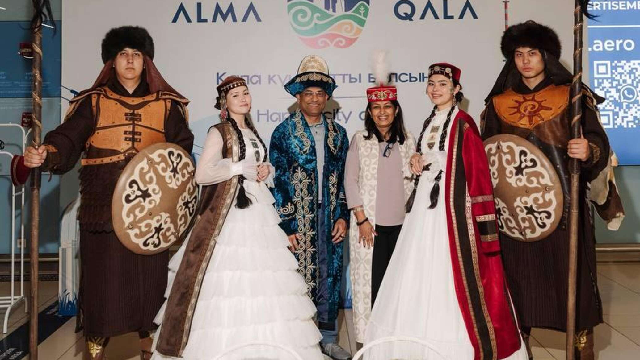 Foreign tourists receive gifts at Almaty airport