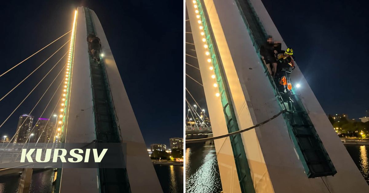 Rescuers remove man from 30-meter height on bridge in Astana