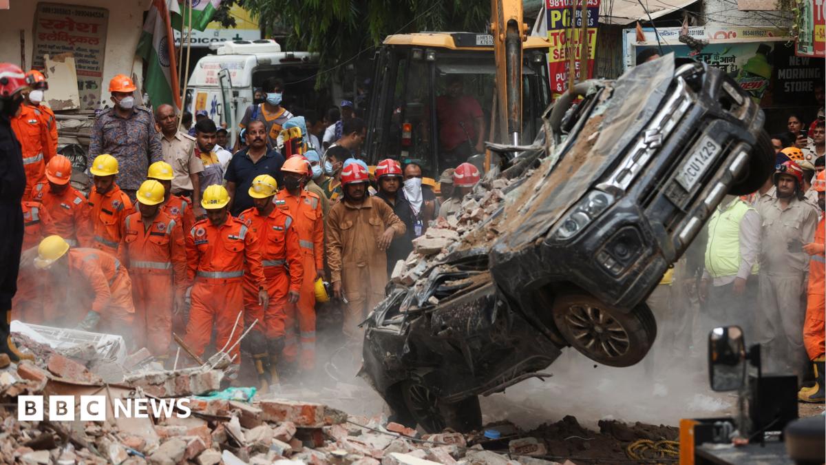 Delhi building collapse: Dozens feared trapped in rubble
