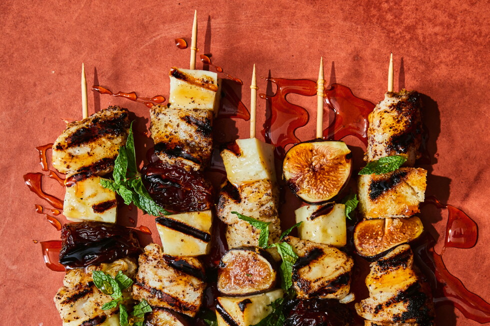 Greek Out: Halibut and Halloumi Skewers Recipe for Lunch