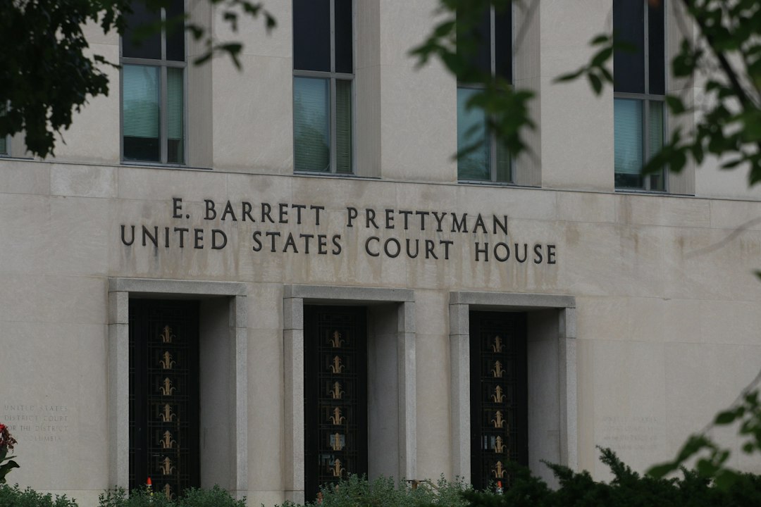 The E. Barrett Prettyman United States Court House building facade in Washington DC