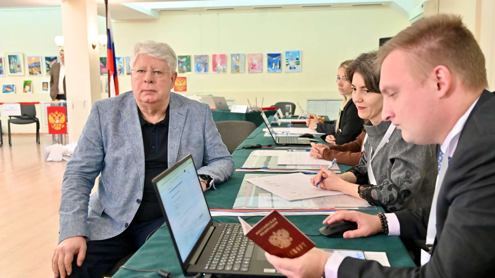 Russian Ambassador Alexey Borodavkin votes in Astana