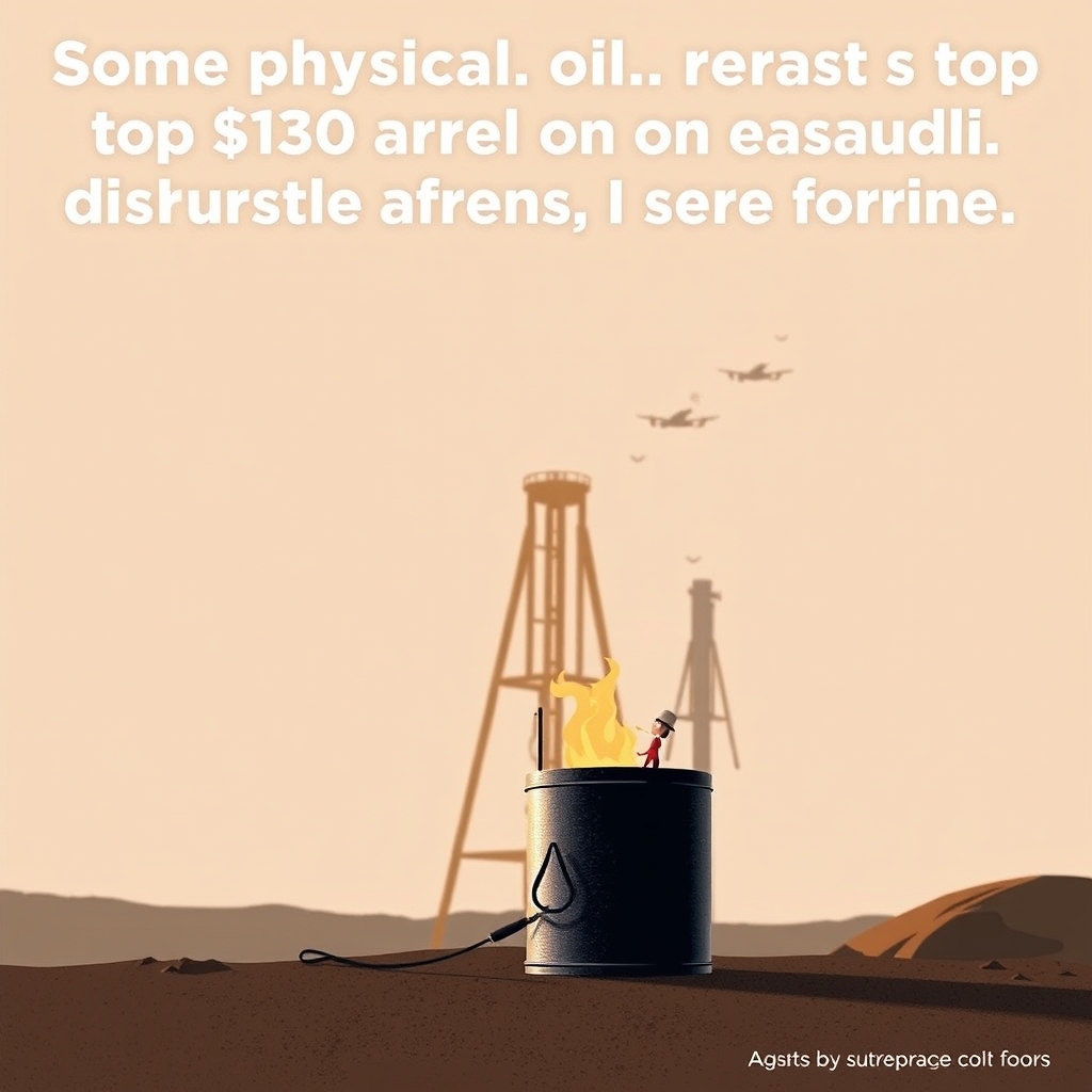Some physical oil cargoes top $130 a barrel on Saudi disruptions, nearing April'