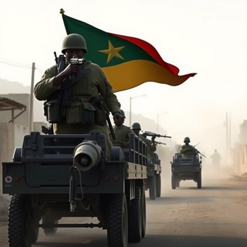 Eritrean troops drive through northern Ethiopian town, witnesses say