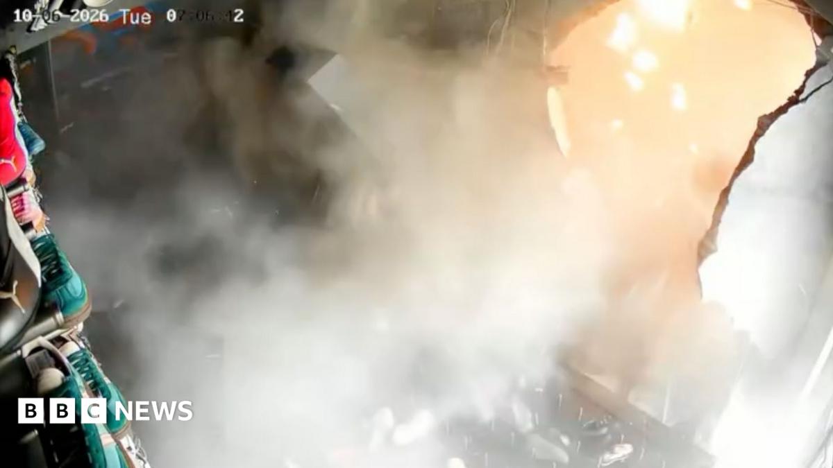 Watch: Indonesian shoe shop torn apart by explosion