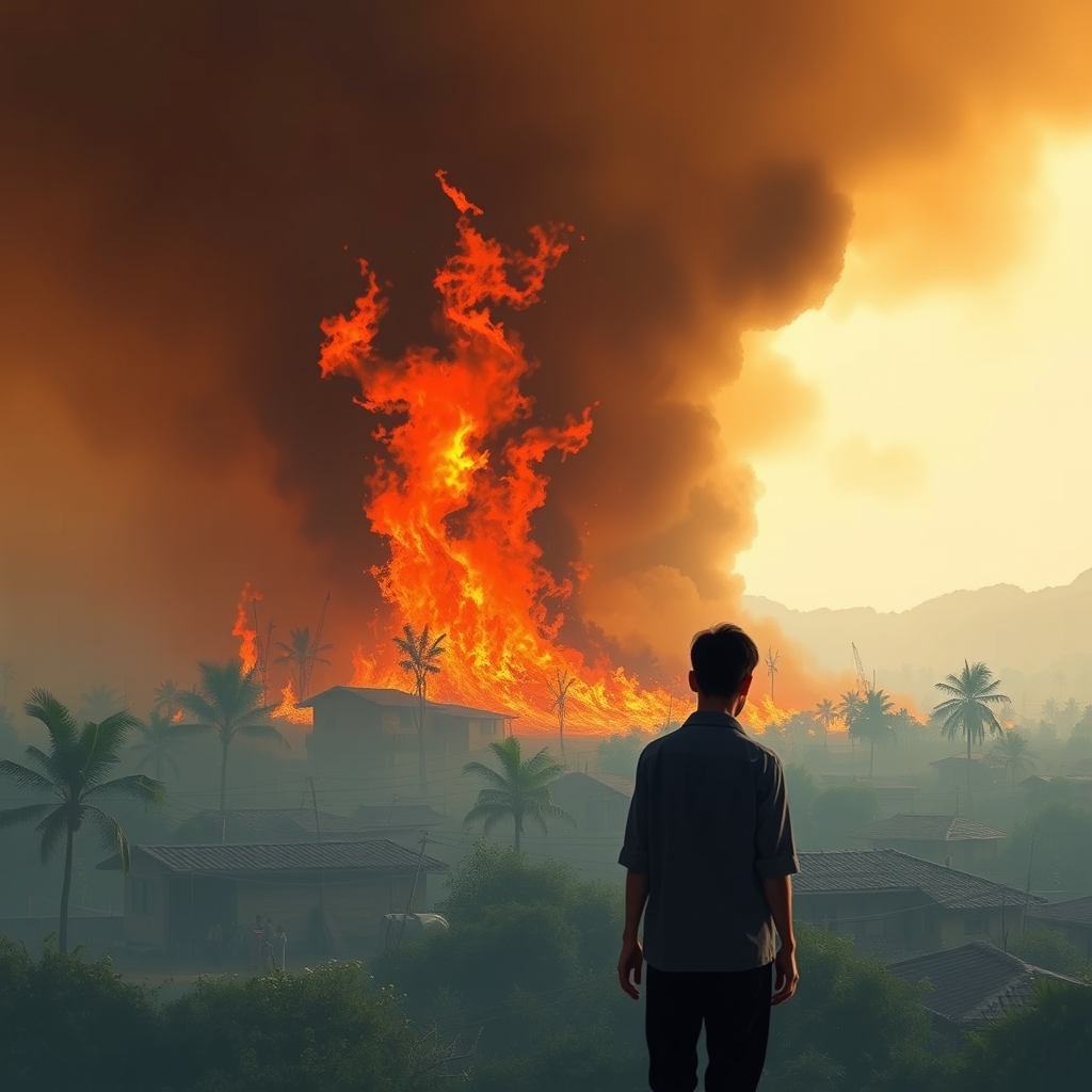 Indonesia wildfire fuelled by El Niño razes 300 homes