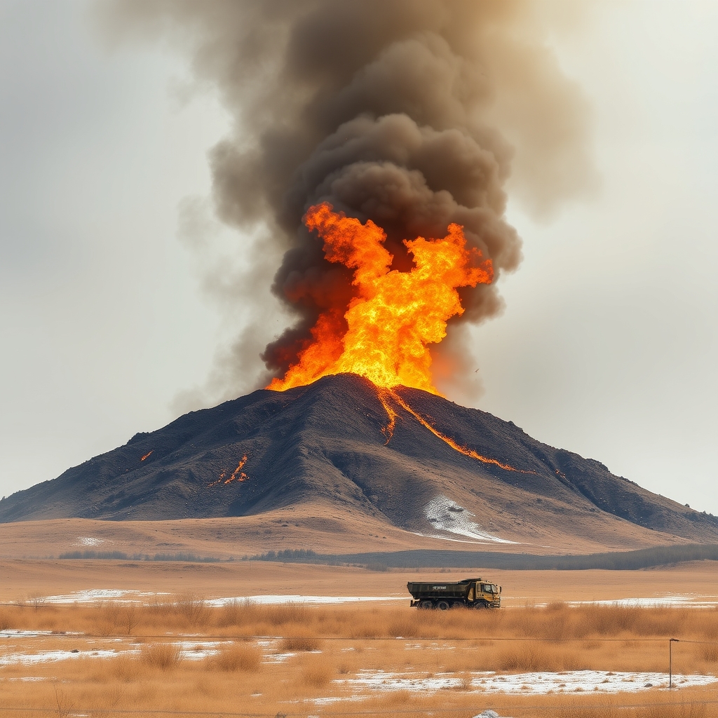 Landfill fire breaks out near Satpayev in Ulytau region
