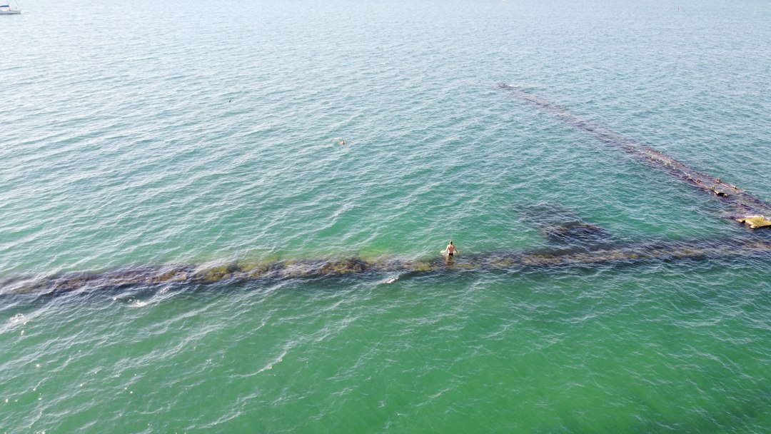 a person on a rope in the water