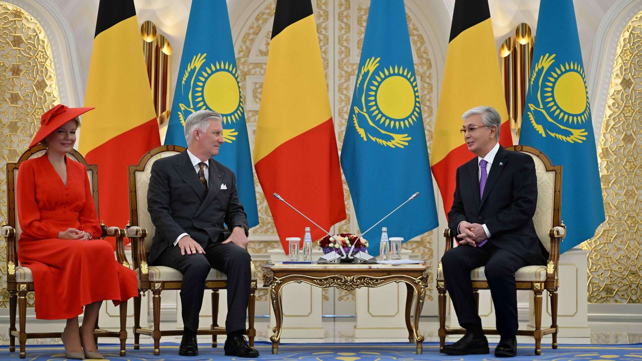 Tokayev holds narrow-format talks with King and Queen of Belgium